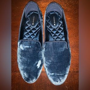 Birdies The Starling Loafer. Women Size 11. Blue Velvet Slip On Venetian Flats.